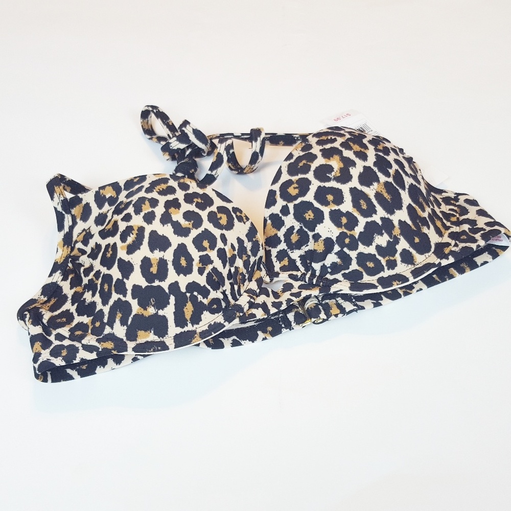 Xhilaration Cheetah Bikini Top Size NWT Small - Picture 2 of 8